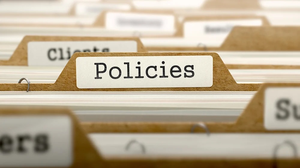 file folders showing policies