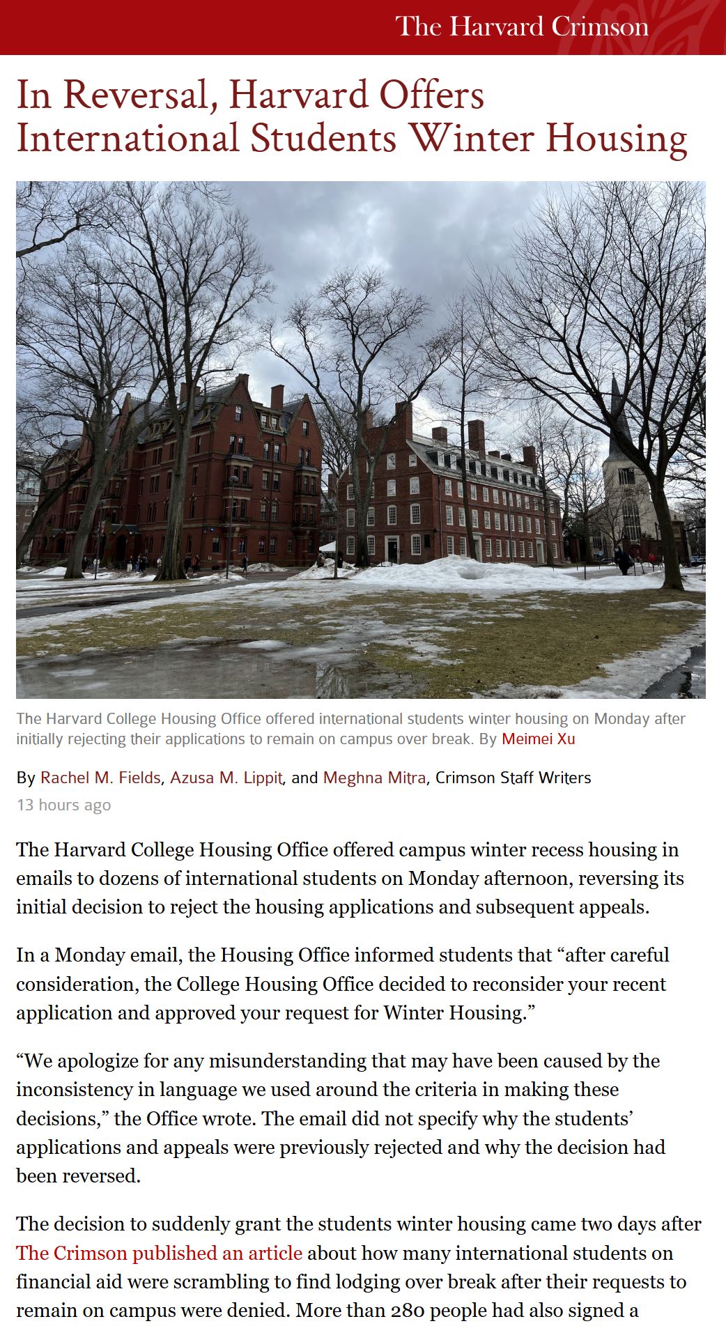 harvard international students denied housing reversed