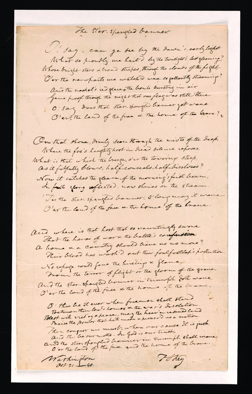 star spangled banner francis scott key original 1814